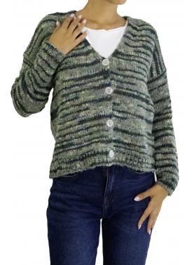 Cardigan multicolor con bottoni 